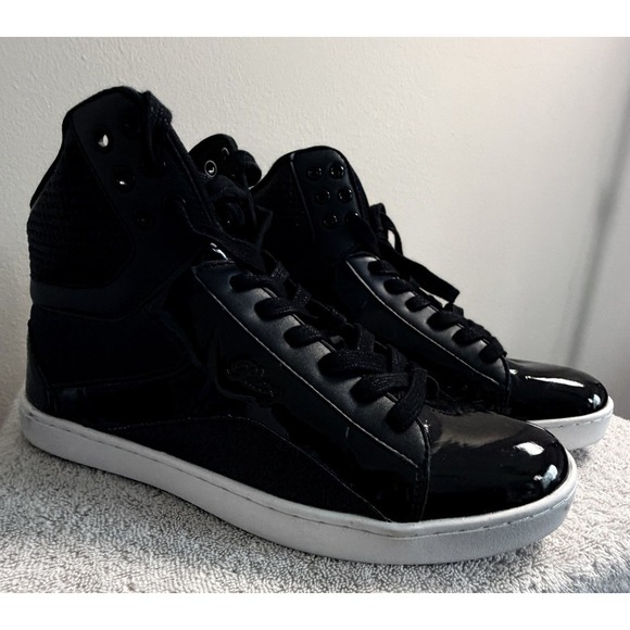 Pastry Shoes - Black Patent Glitter High Top Fashion Sneakers Women's Size 12